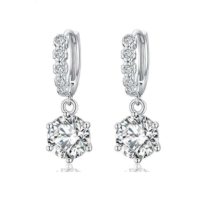 

Серьги из серебра 925 пробы с муассанитом 4 карата