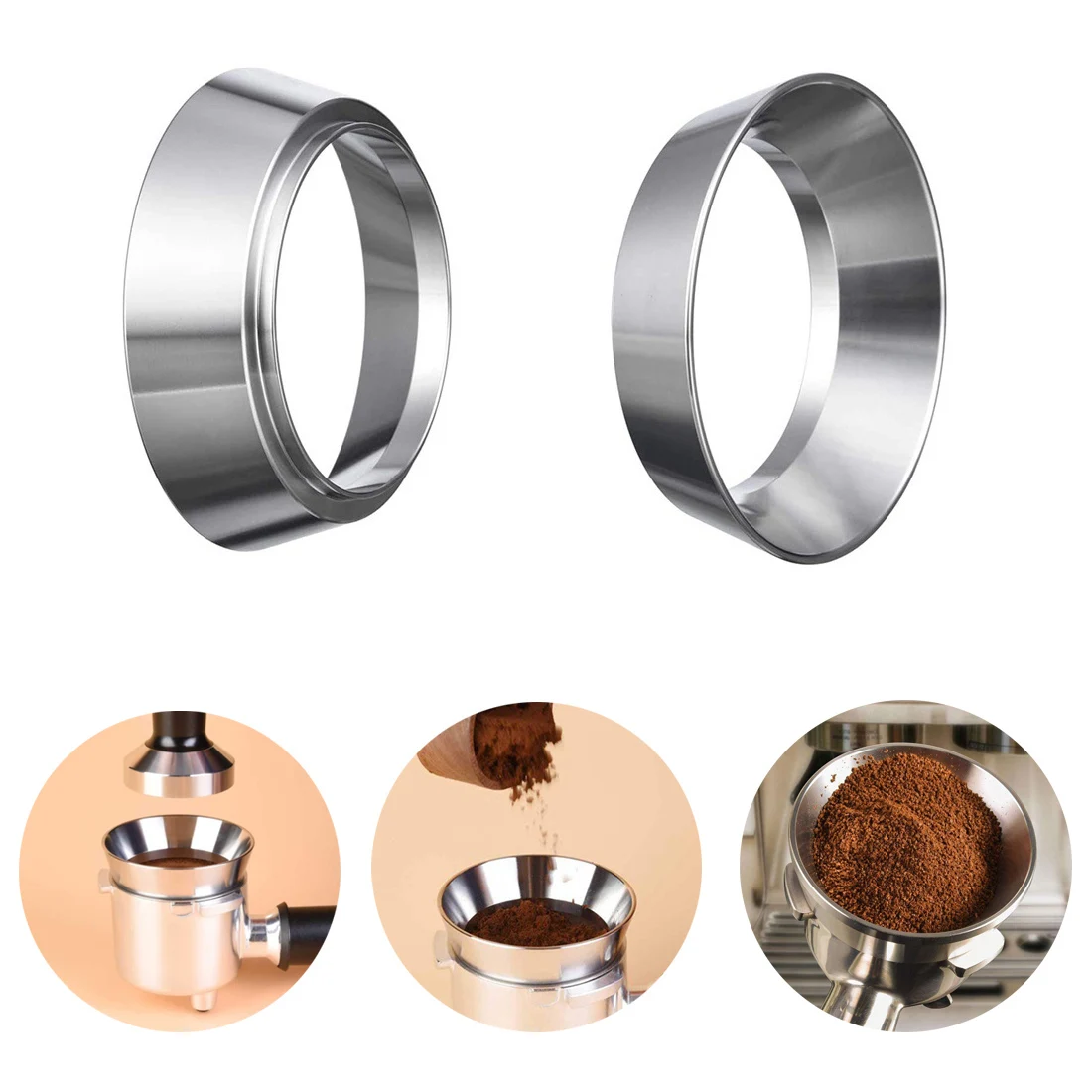

Coffee Dosing Ring 51/54/58mm 304 Stainless Steel Espresso Barista Tools For Funnel Portafilter Coffee Accessories