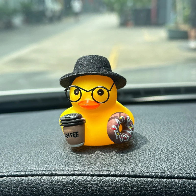 

Резиновая утка для автомобиля, утки для любителей кофе, желтая утка, украшение на приборную панель с украшениями приборной панели автомобиля
