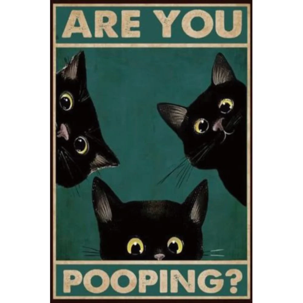 

Металлическая вывеска Funny Cat