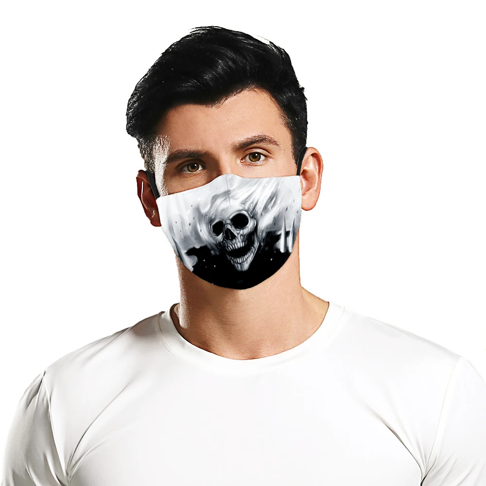 

Регулируемая Маска для костюма для Хэллоуина с принтом в виде черепа, пылезащитные маски, удобная полумаска для лица