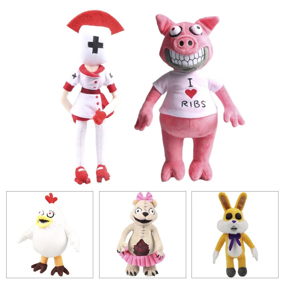 

Dark Deception Plush Toys Cute Lucky the Rabbit Horror Game Figure Dolls Soft Animals Pig Chicken Panda Reaper Nurse Plushie Toy