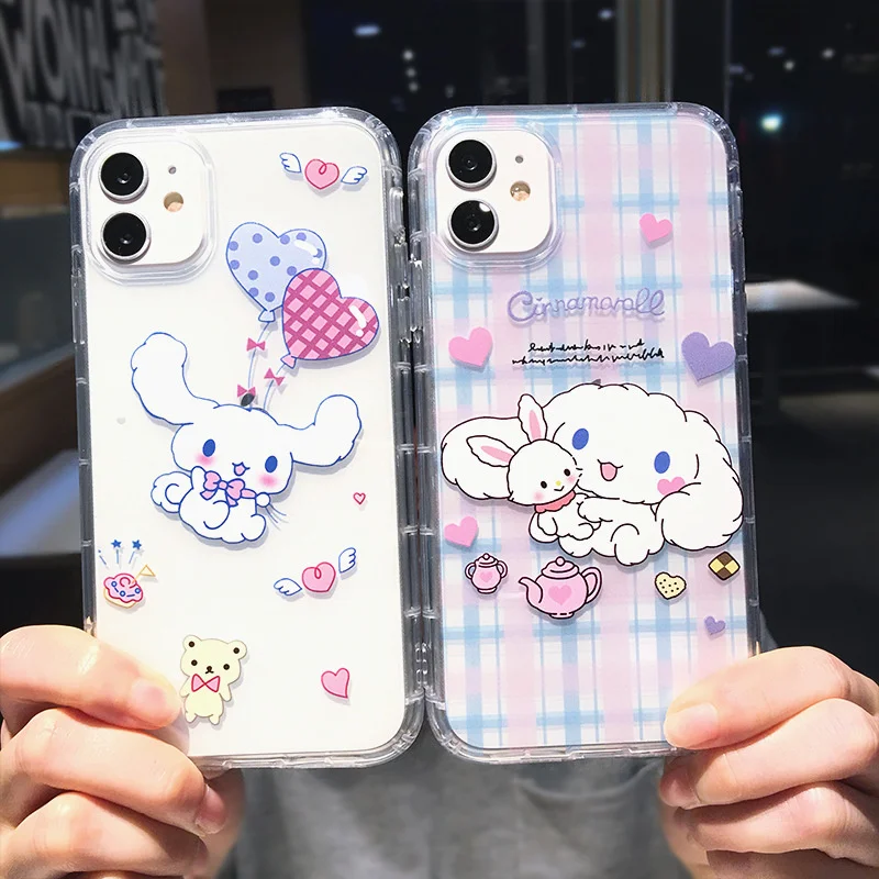 

Чехол для телефона с аниме Kuromi Kitty для IPhone 11 12 13 Pro Max, прозрачный чехол 12 13 Mini 6 7 8 Plus X XR XS MAX, мультяшный мягкий чехол