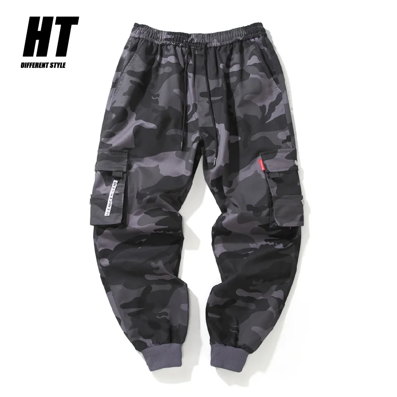 

Hip Hop Cargo Pant Mens Fashion Joggers Casual Pants Streetwear Multi-Pocket Ribbons Military Pants Men Harem Pants Large Size