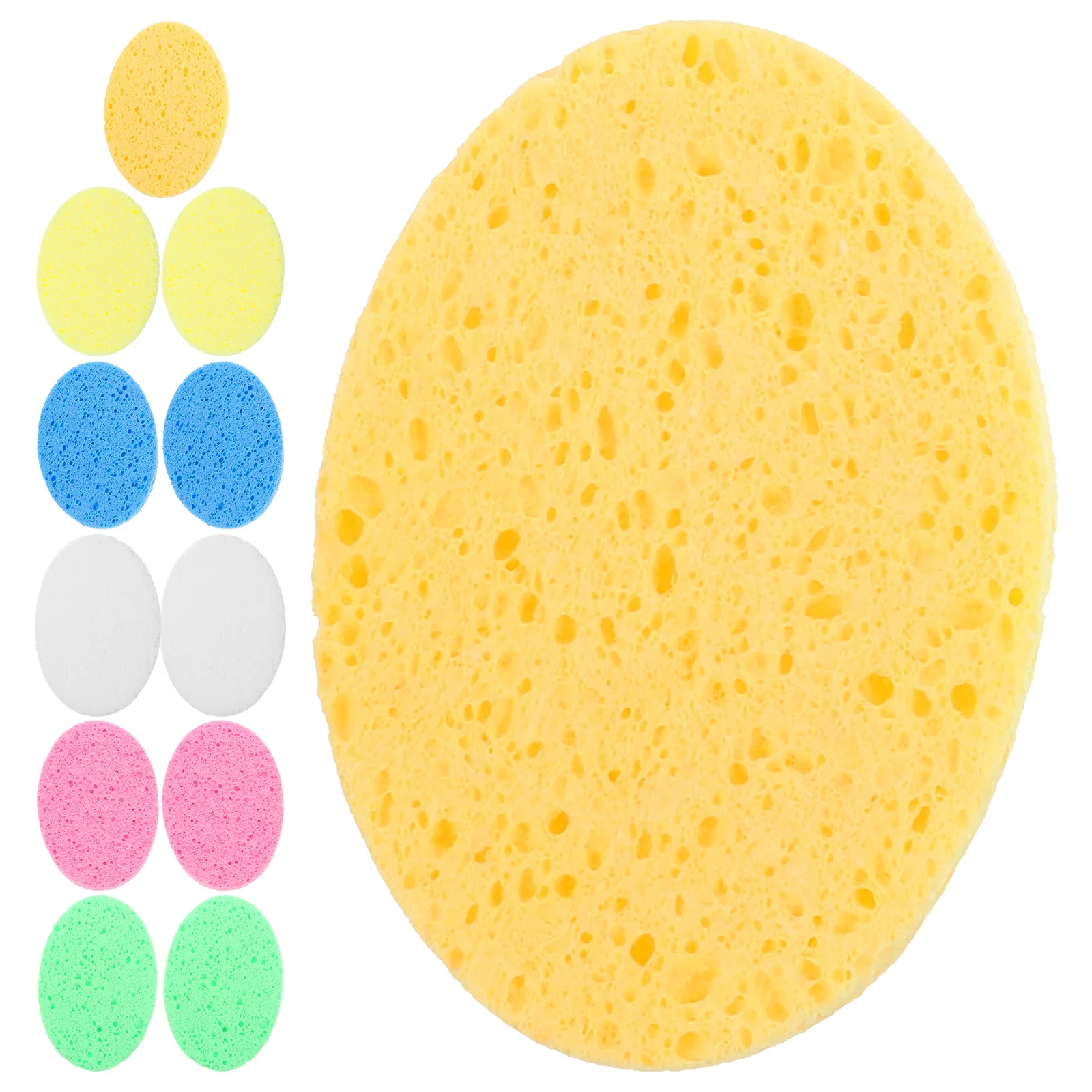 

12 Pcs Makeup Sponge Face Scrubber Remover Girl Cleaner Cleaning Facial Cleansing Washing Supplies Travel Exfoliating Sponges