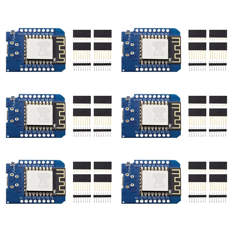 

6 PCS Development Board For ESP8266 ESP-12F 4M Bytes WLAN Wifi Internet Development Board Compatible With Arduino Wemos