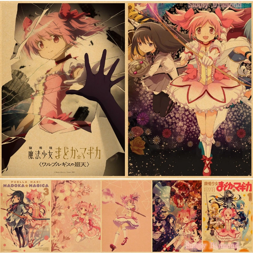 

Madoka Magica Vintage Anime 5D Diy Diamond Art Painting Plakaty Schilderij Pictures Cross Stitch Kits Drill Home Decor Cuadros