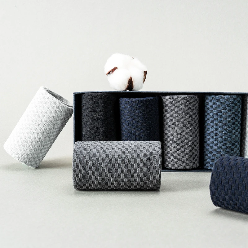 8 Pairs/Lot High Quality Fiber Men's Business Socks Breathable Deodorant Spring Autumn Winter Socks Plus Size EUR 39-44