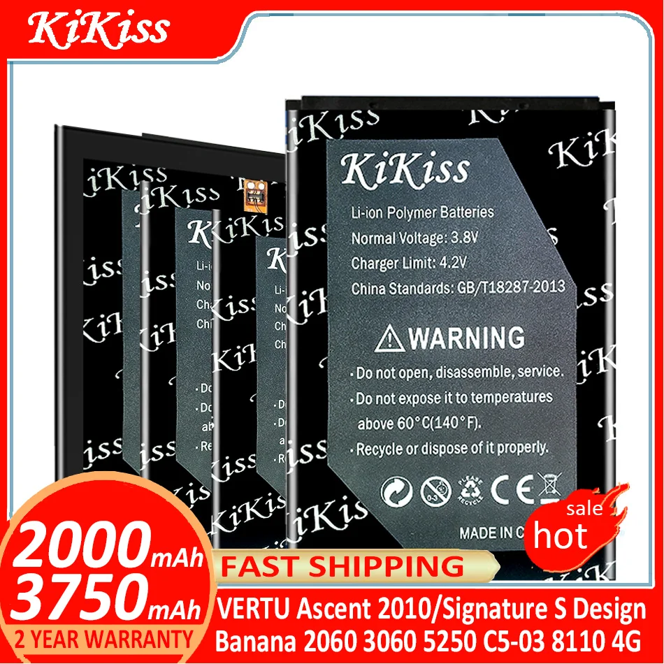 

KiKiss Battery For Nokia VERTU Ascent 2010/Signature S Design/Banana 2060 3060 5250 C5-03 8110 4G/for Vertu X Batterij