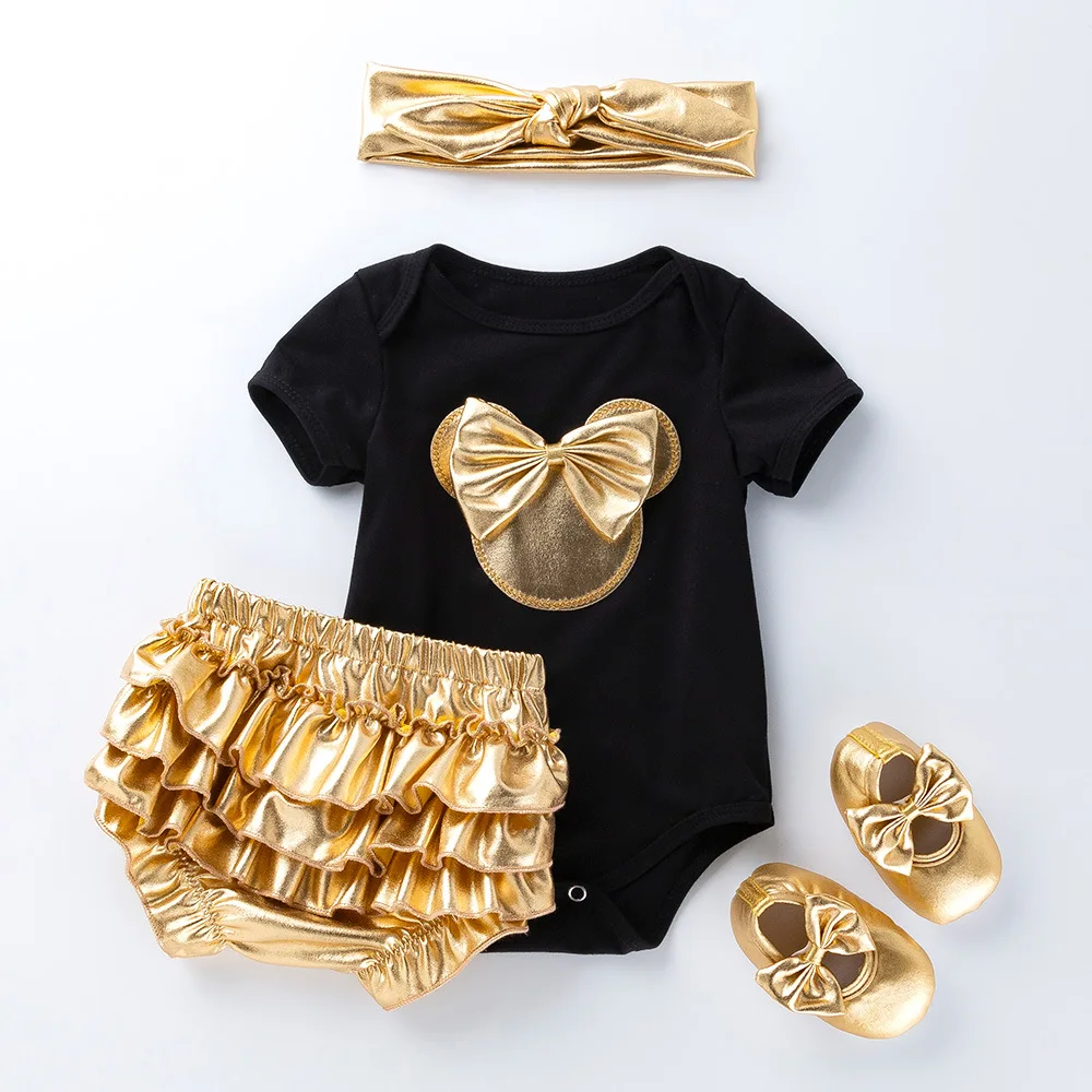 

Mickey Minnie Fashion Baby Set Newborn Clothes Baby Girl Spring Summer Clothing Cute Princess Style Casual Baby Suit 3Pcs
