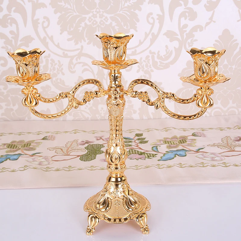 

Candle Holders Candlestick Stand Candlelight Dinner Props Gold Silver Metal Wedding Decorations for home Candelabra Home Decor