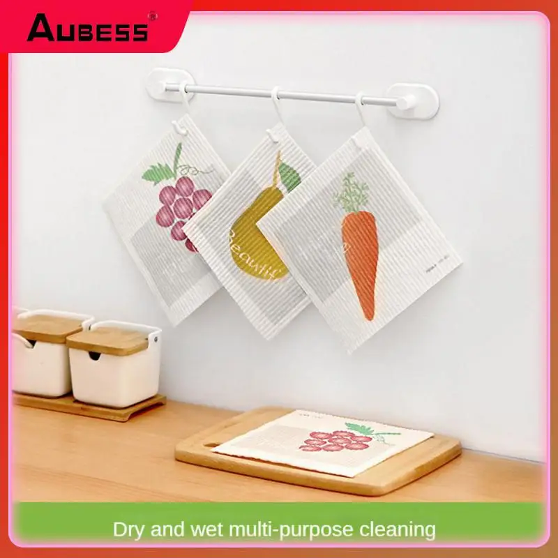 

Kitchen Scouring Pad Multi-purpose Non-stick Oil Cleaning Rag Absorbent Lint-free Household Cleaning Tools Creative