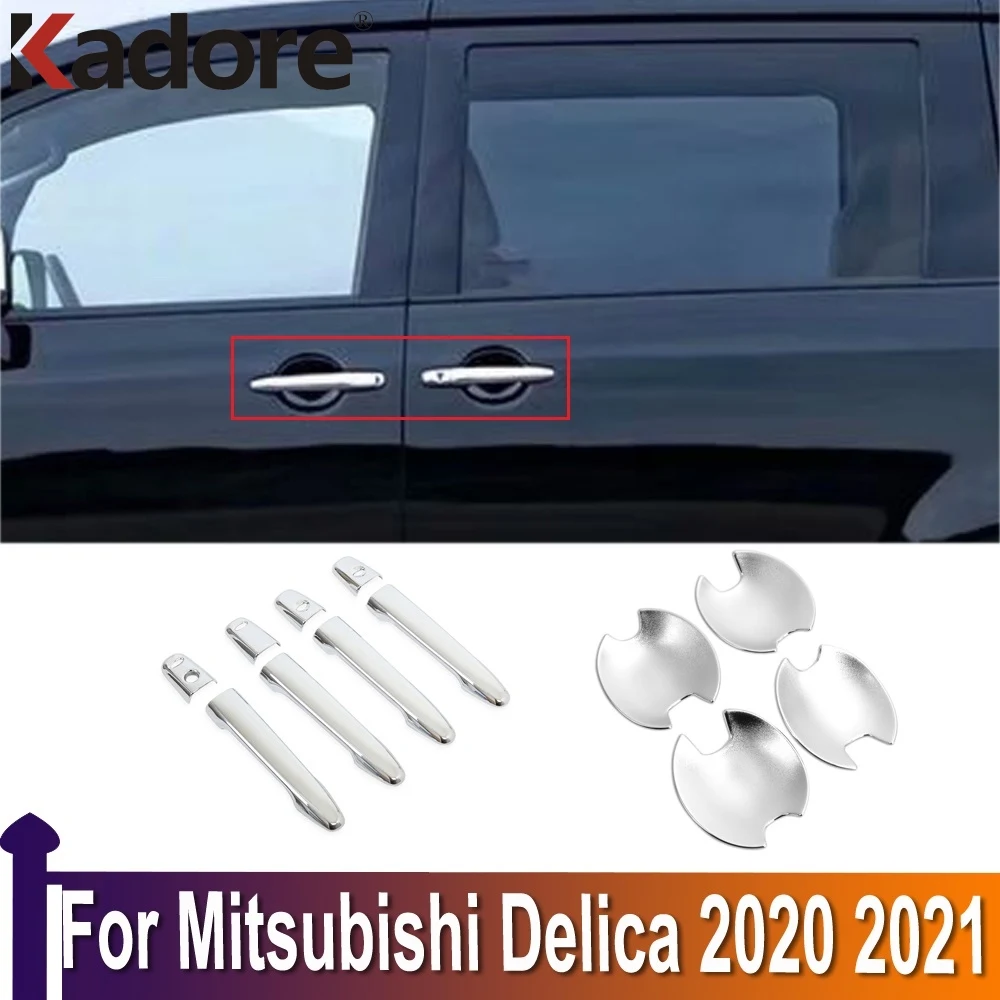 

Для Mitsubishi Delica 2020 2021, хромированная крышка боковой дверной ручки, чаша, отделка, украшение, внешние автомобильные аксессуары
