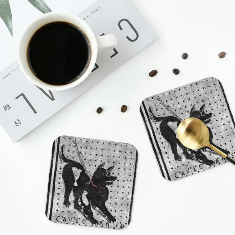 

Pompeii Latin Mosaic Coasters PVC Leather Placemats Waterproof Insulation Coffee Mats Home Kitchen Dining Pads Set of 4