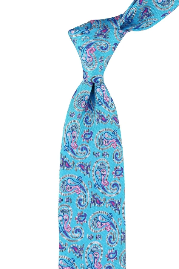 Brivio Стиль Бирюза Пейсли узор итальянский шелковый галстук вышитый k866| |