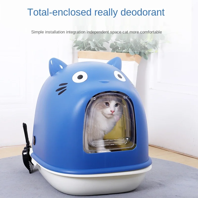 

2022 New Cat Litter Box Fully Enclosed Extra Large Deodorant Anti-splashing Oversized Toilet Cat Basin Deodorant Poop Basin