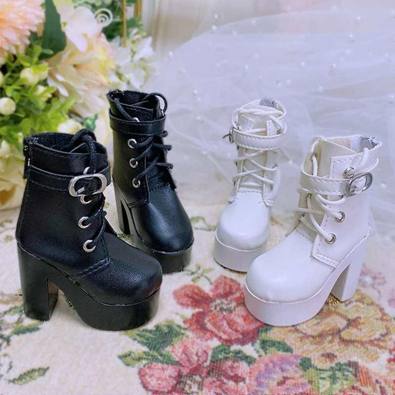 Туфли 7 5 см 1/3 BJD модные черные и белые туфли из искусственной кожи на плоской