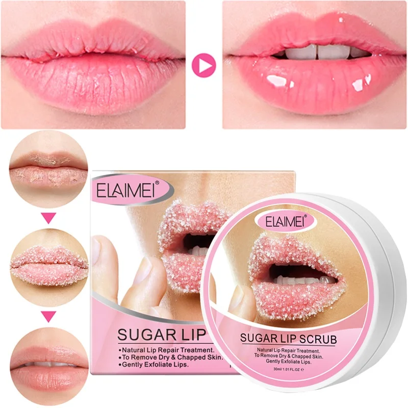 Sugar Lip Scrub Balm Exfoliating Lip Plumper Remove Dead Skin Moisturizing Pigmentation Fade Lip Lines Brighten Beauty Health