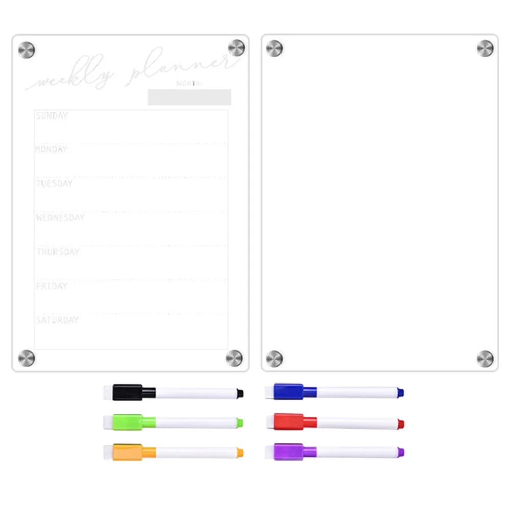 

Acrylic Magnetic Weekly Calendar Fridge Listing Board Practical Dry Erase Whiteboard Memo Reminder