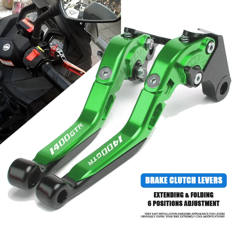 

For KAWASAKI GTR1400 GTR 1400 CONCOURS 2007-2017 Motorcycle Accessories Adjustable Folding Strap Clutch Levers LOGO GTR1400