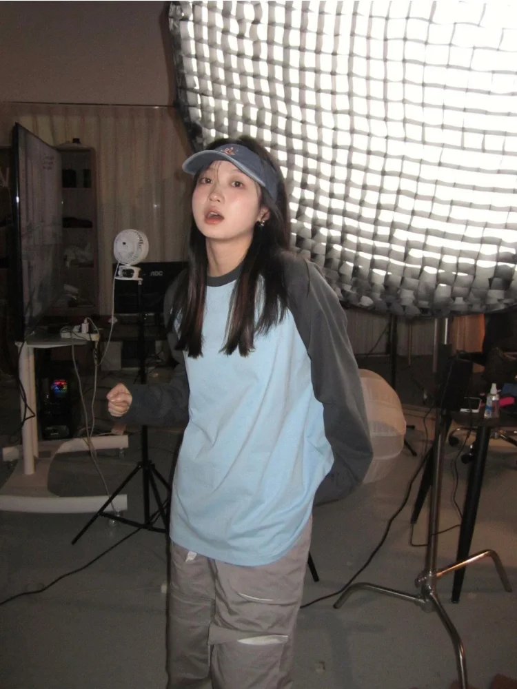 Футболка женская с длинным рукавом винтажный Топ в стиле Харадзюку модная