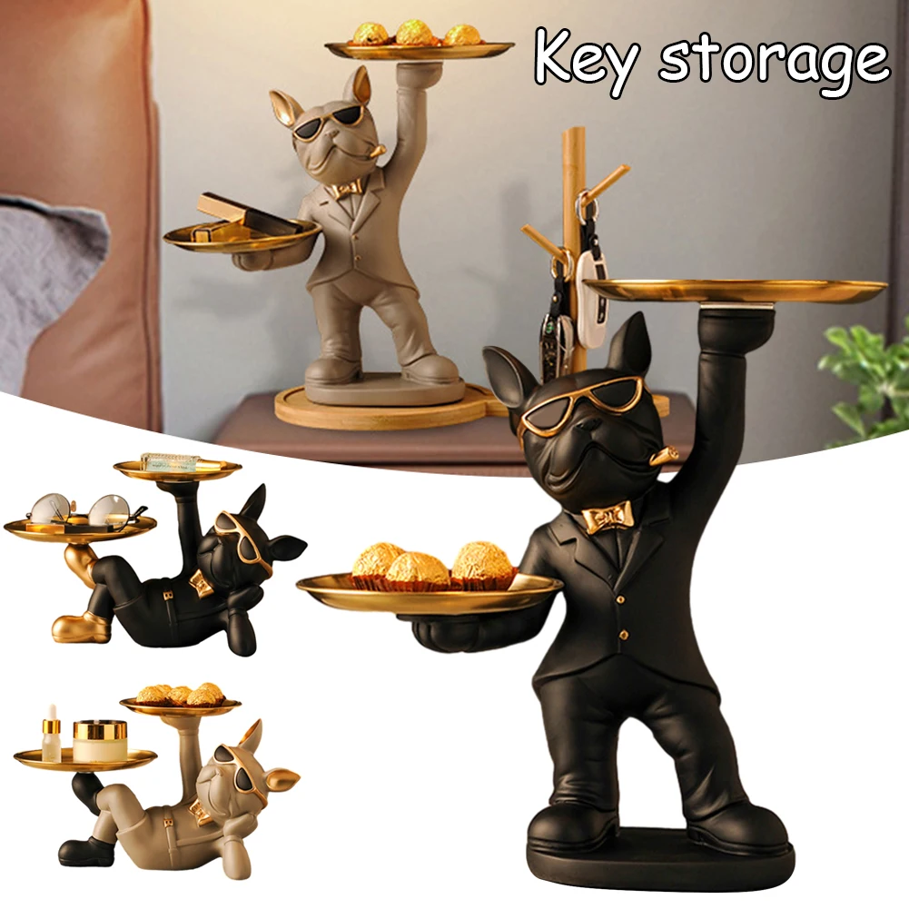 

Декоративная статуэтка для хранения ключей в виде мультяшной собаки, современная простая художественная статуэтка в виде животного для гостиной