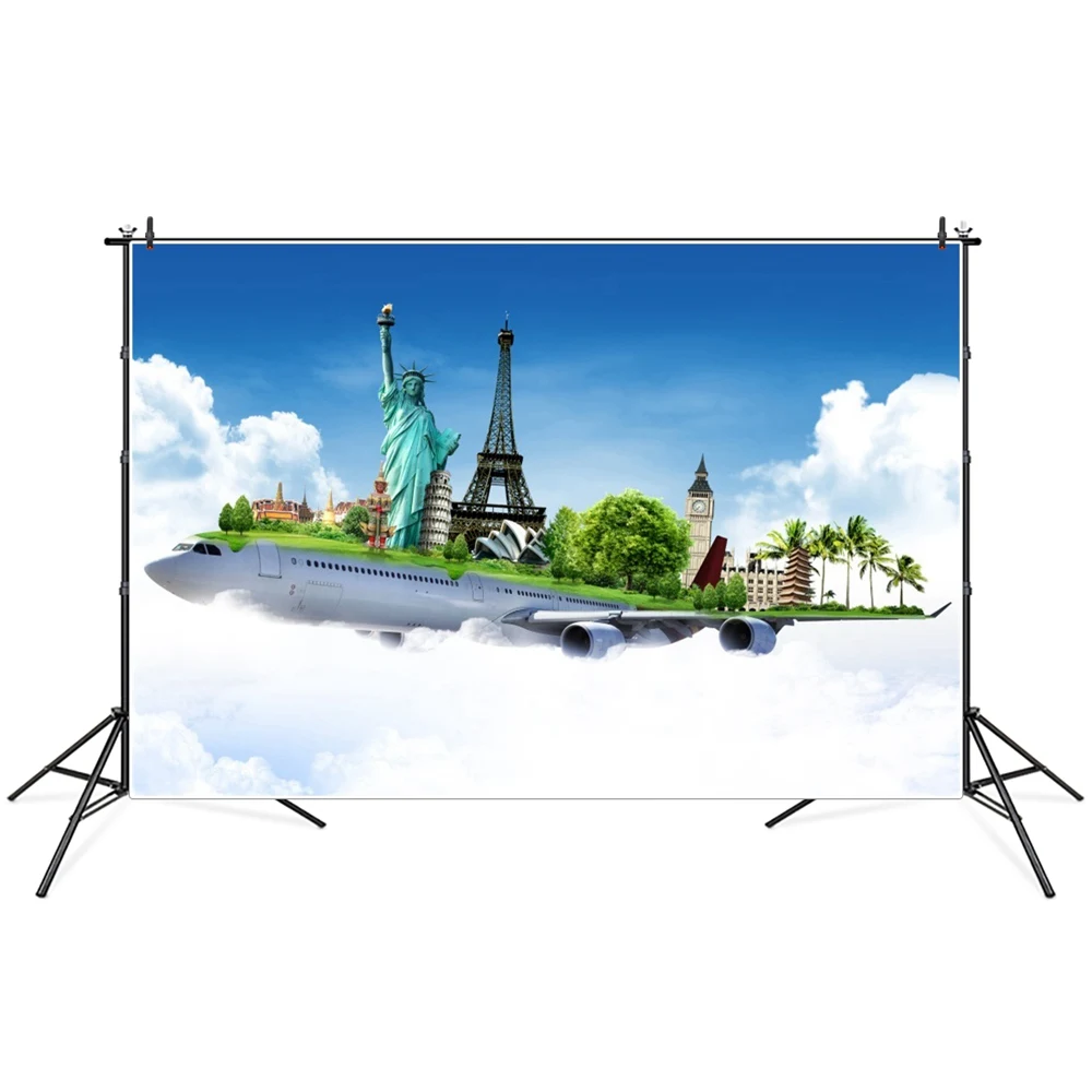 

Airplane Travel Scenic Spots Sets Birthday Party Photoshoot Backdrops Sign Collection Statue of Liberty Photography Backgrounds