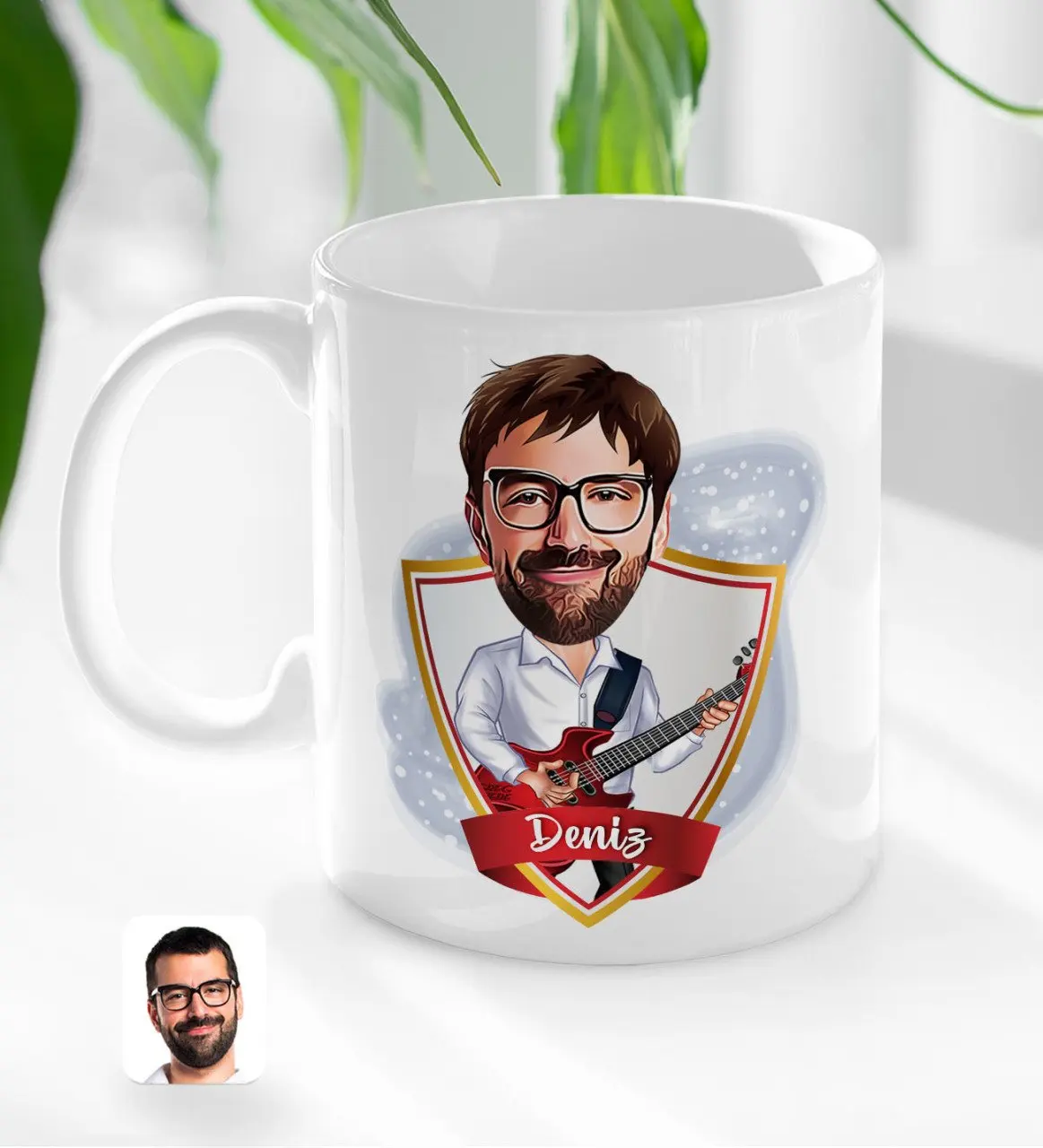 

Персонализированная Мужская музыкальная карикатура, белая кружка