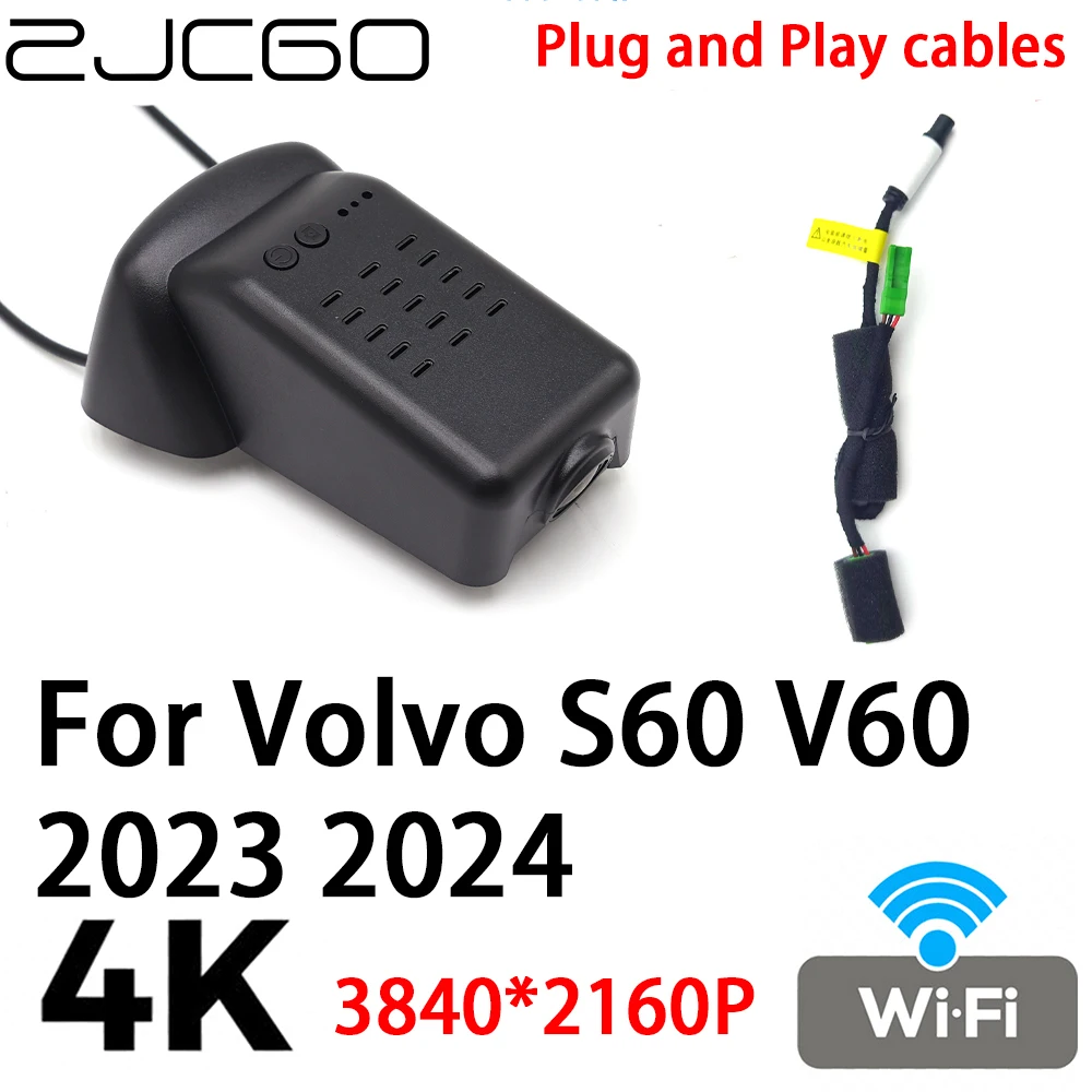

ZJCGO 4K 2160P Car DVR Dash Cam Camera Video Recorder Plug and Play for Volvo S60 V60 2023 2024