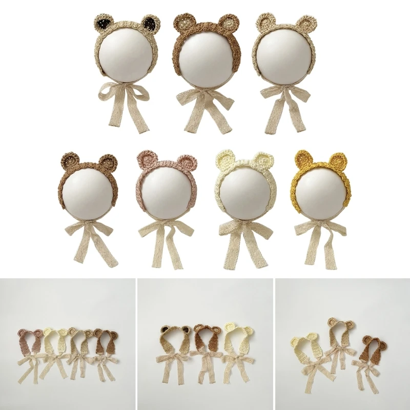 

Lovely Bear Ear Baby Headband Sweet Infant Hairband Straw Weaving Hair Accessory