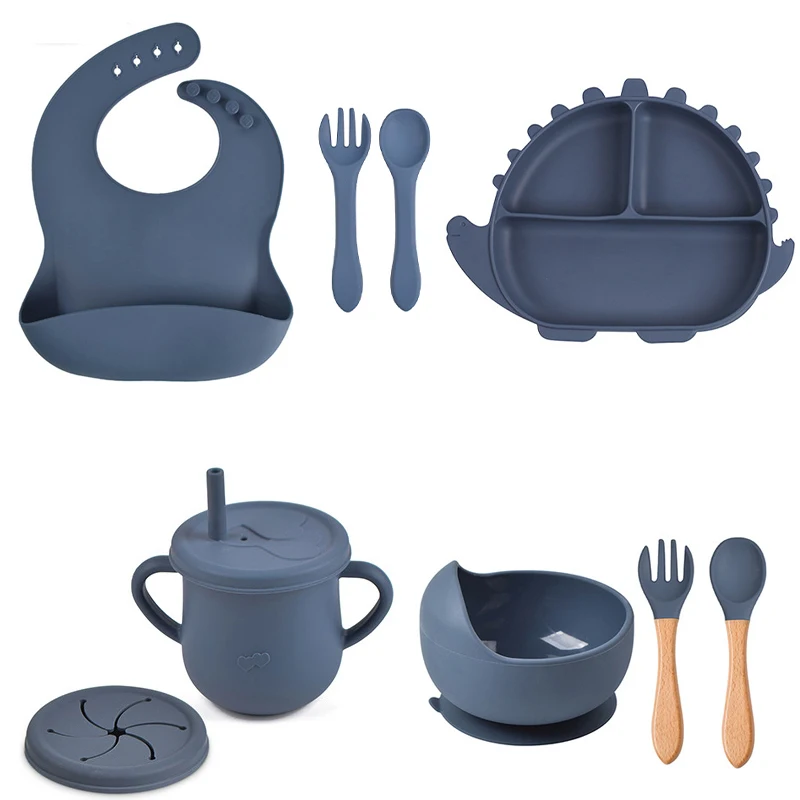 8-piece Includes Suction Bowl And Plate Baby Spoon And Fork 