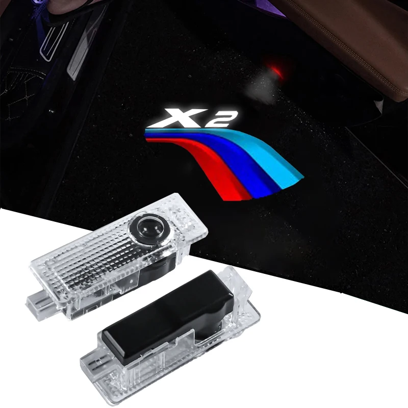 

2X Led Accessories Car Door Light Logo Laser Projector Welcome Lamp Welcome Light Ghost For X2 F39 Car Accessories
