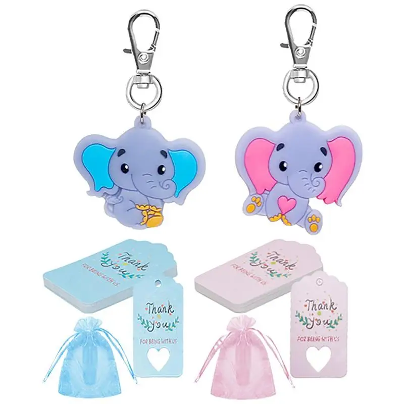 

30 Sets Baby Shower Keychains Souvenirs Gift Elephant Baby Shower Party Favors Christening Favor Return For kid accessories