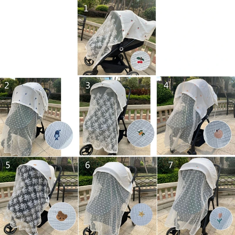 

Baby Stroller Cover Breathable Mesh Mosquitoes Net Cradle Gauze Sunshade Windshield Sunscreen Curtain Mother Breastfeeding Towel