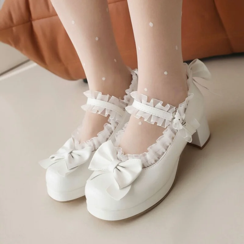 

Comfortable and Cute Lace Bowknot Heel Women's Shoes Lolita