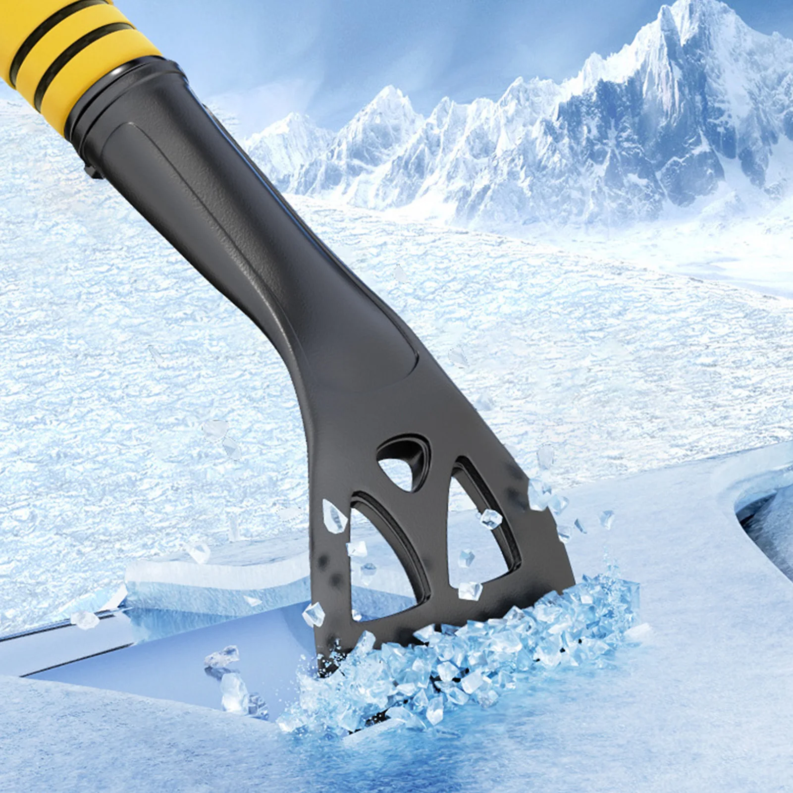 Зимний автомобильный скребок для чистки снега льда 3-в-1 многофункциональная