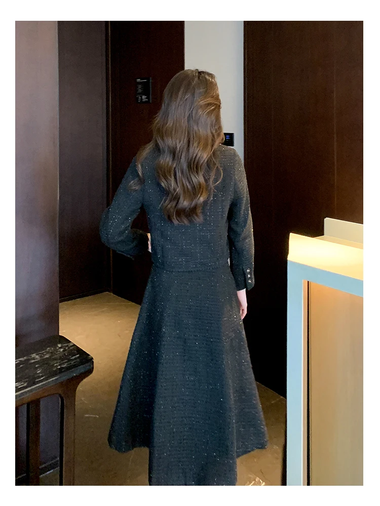 Роскошные модные осенне-зимние костюмы с юбкой Женская Корейская короткая