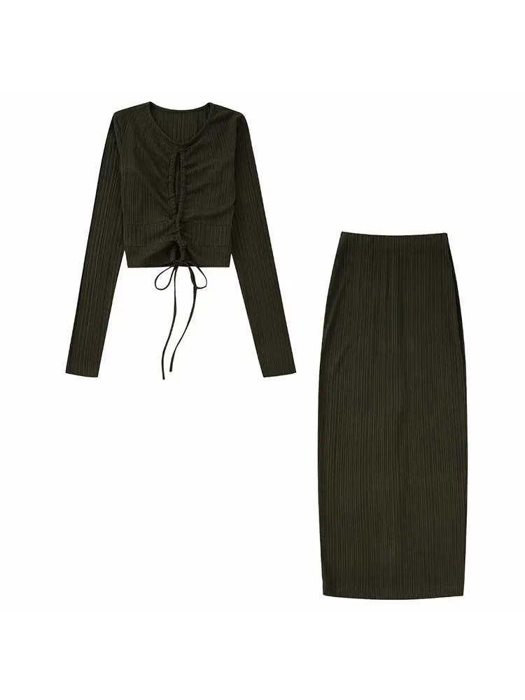 

Женский Укороченный кардиган в рубчик PB & ZA, винтажный Кардиган с длинным рукавом, верхняя одежда, 5584802