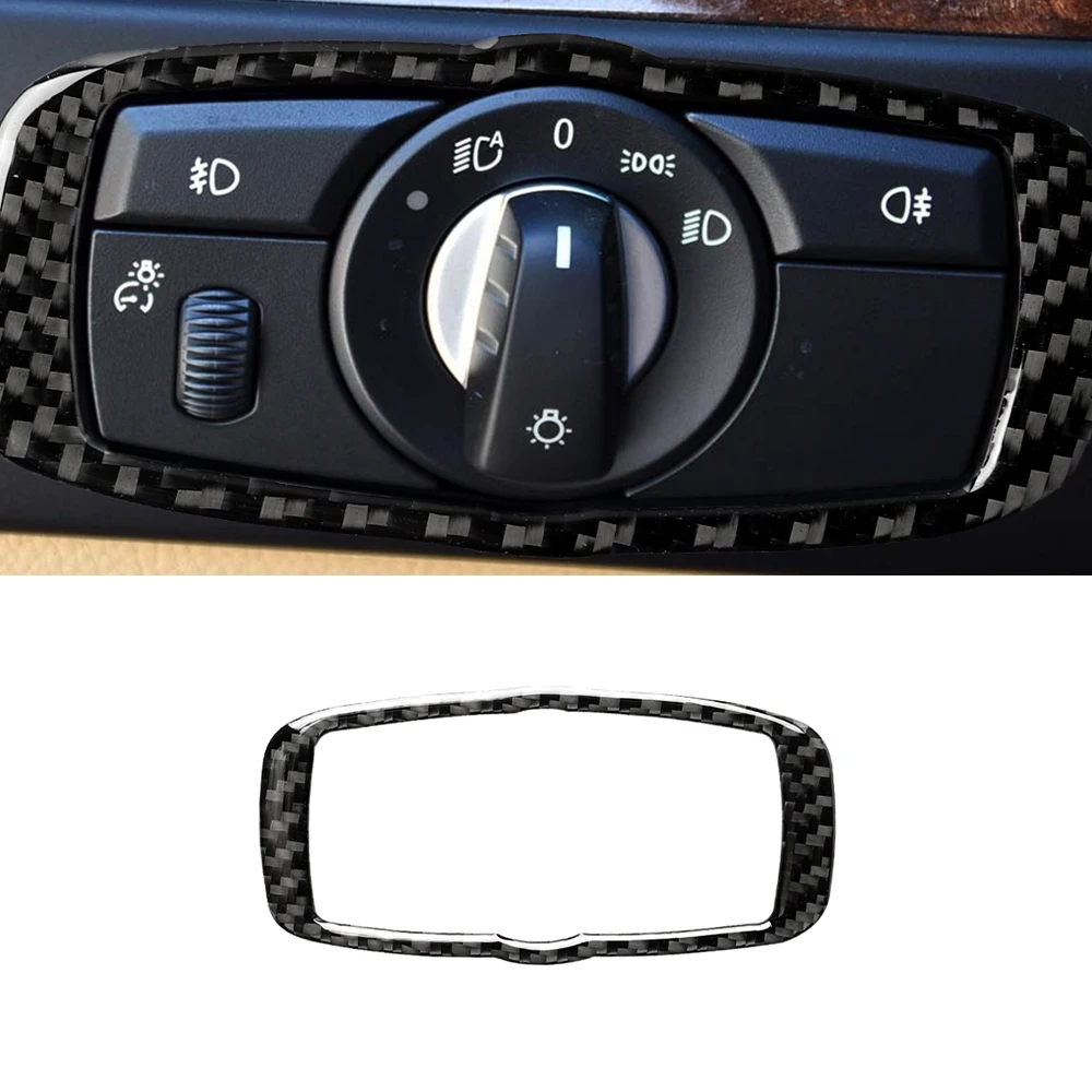 

Декоративная рамка переключателя фары для BMW X5 X6 E70 E71 2008-2013/ 5 серии E60 2008-2010, автомобильные аксессуары из углеродного волокна