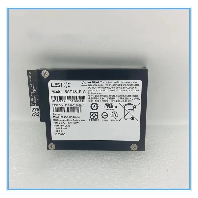 Оригинальный LSI MegaRAID BBU09 BAT1S1P-A резервный аккумулятор BBU для контроллера 9265-8I 9270-8I