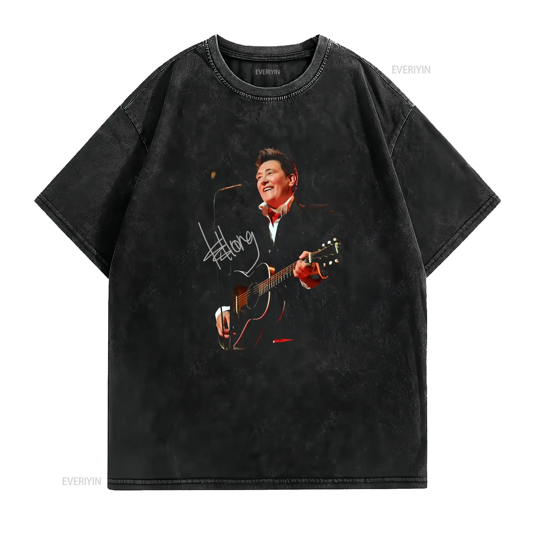 Фото Футболка K.D. Lang Singer Face Signature с коротким рукавом, размеры S-4XL, для фанатов, NL1529, винтажная, с эффектом потертости, стритвир, эластичная, дышащая №2
