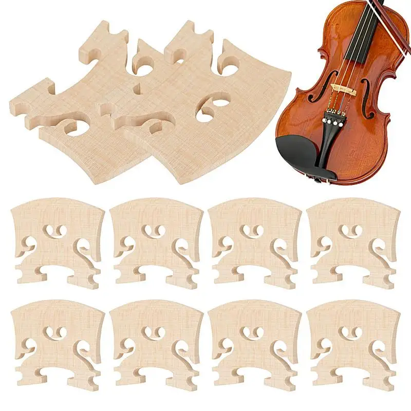 

4/4 Violin Maple Bridge | Violin Bridge Accessories Violin Gauge Kit | 10 Pieces Volume String Holder Parts Adjustable Clarity M