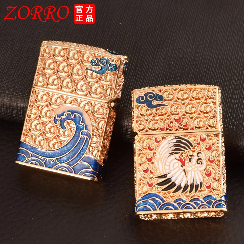 

Retro Classic windproof oil Cigarette Lighters Enamel crane Kerosene Flint Vintage Gasoline Lighter OIL Petrol Refillable