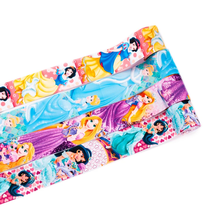 

10yards -different sizes -princess ribbon printed Grosgrain cute cartoon ribbon DIY Girl Headwear Hair Bows