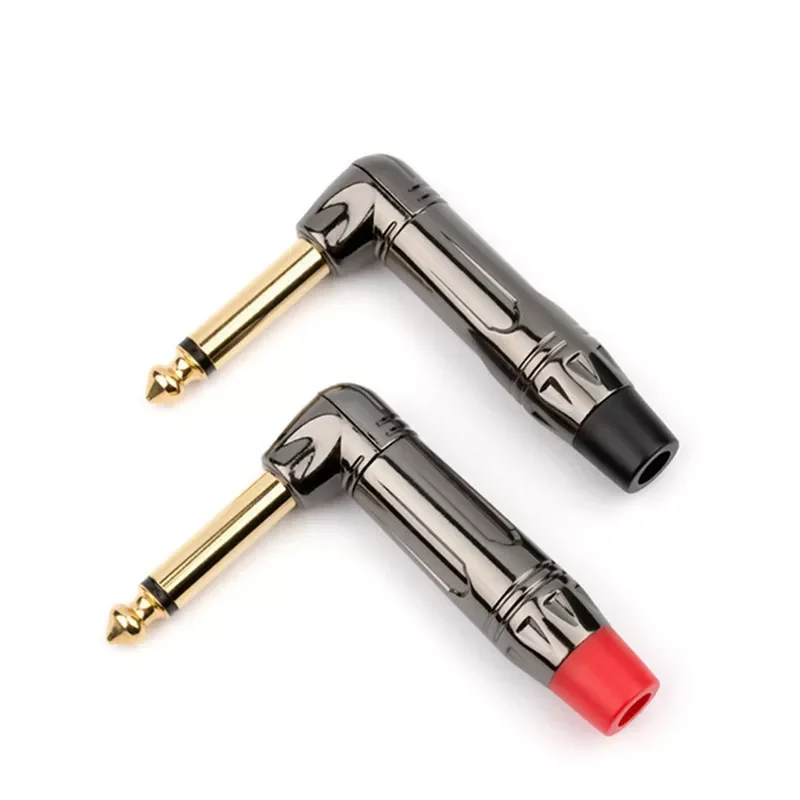 

6.35mm Mono Plug 1/4" Jack 90 Degree Audio Adapter 6.5 mm Connector Solder Male For Mixer Microphone Guitar Speaker Connect