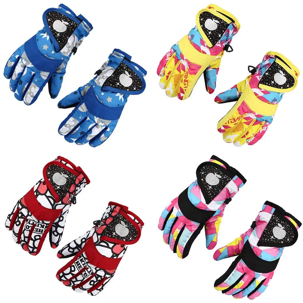 

Kids Winter Ski Gloves Hand Warmer Boys Girls Cycling Sport Thermal Glove Clothing Accessory Hands Cover Red M
