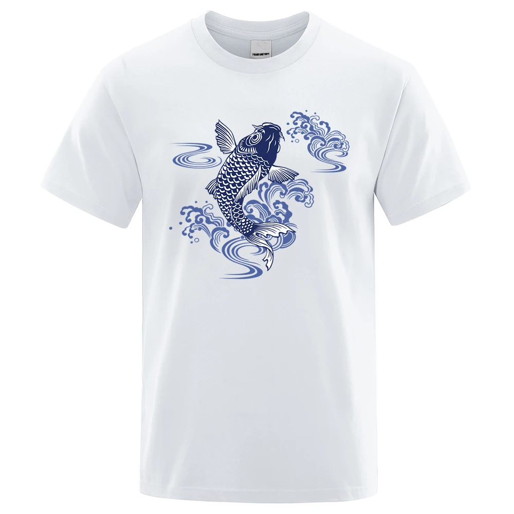 Футболка Cyprinus Carpio лета мужская с коротким рукавом повседневная хлопковая