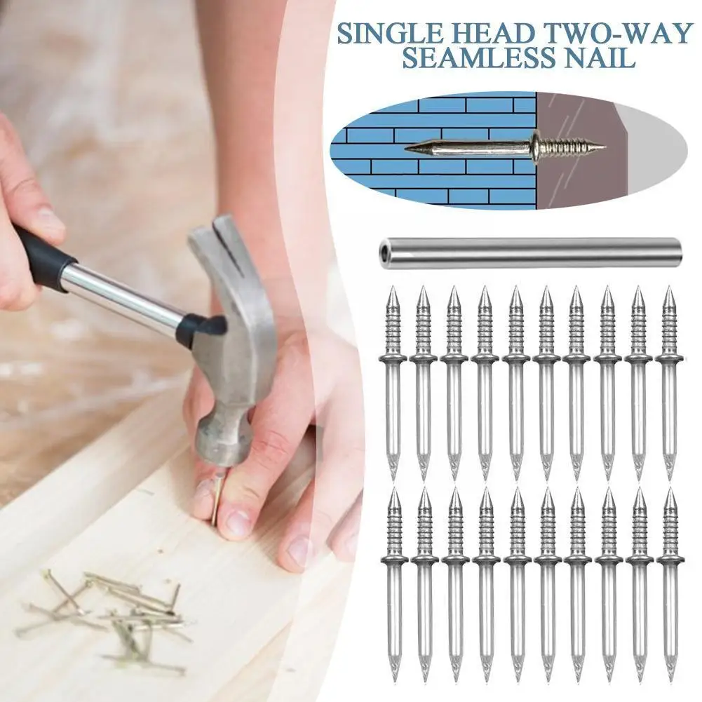 

20PCS Carbon Steel Nails For Seamless Baseboard Installation High Strength Single Head Two-way Hardware Non-Marking Nails N8M5