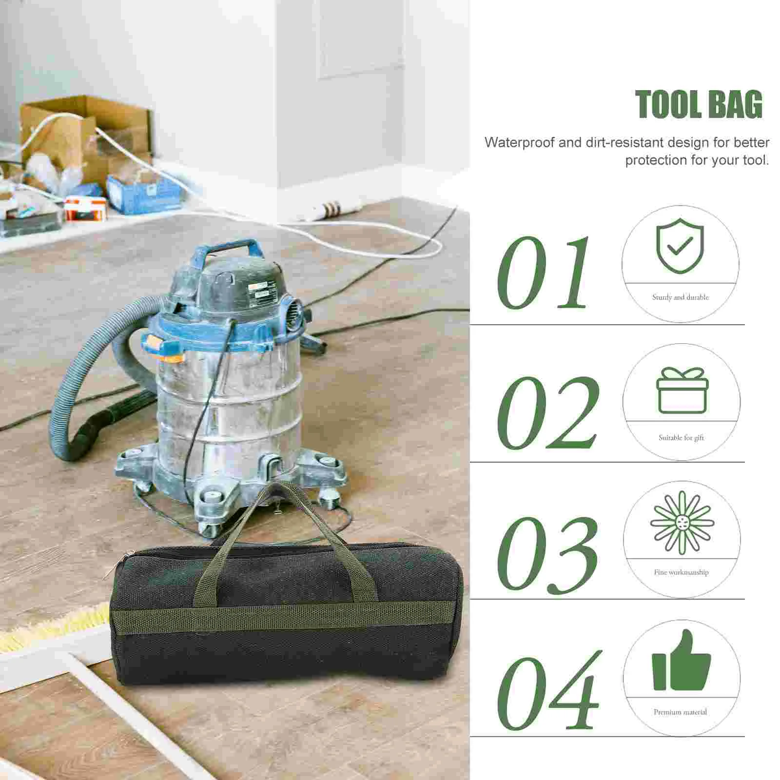 

Tool Pouch Tools Canvas Carrier Zipper Storage Maintenance Multi Organizer Repair Duty Heavy Tote Wrench Household Kit Mouth