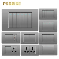 pssrise a18 au br us standard wall light switch power socket with usb charger tv tel computer outlet gray pc panel switch socket
